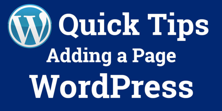 Adding a Page in WordPress